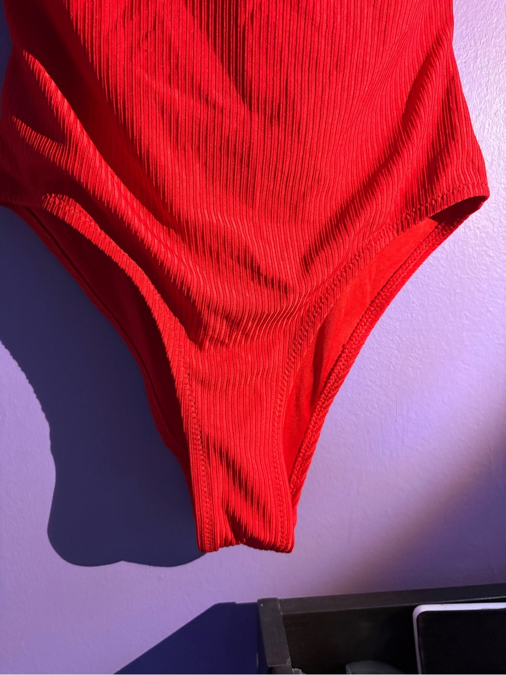 Red Back-Less One Piece SwimSuit - Picture 2 of 9